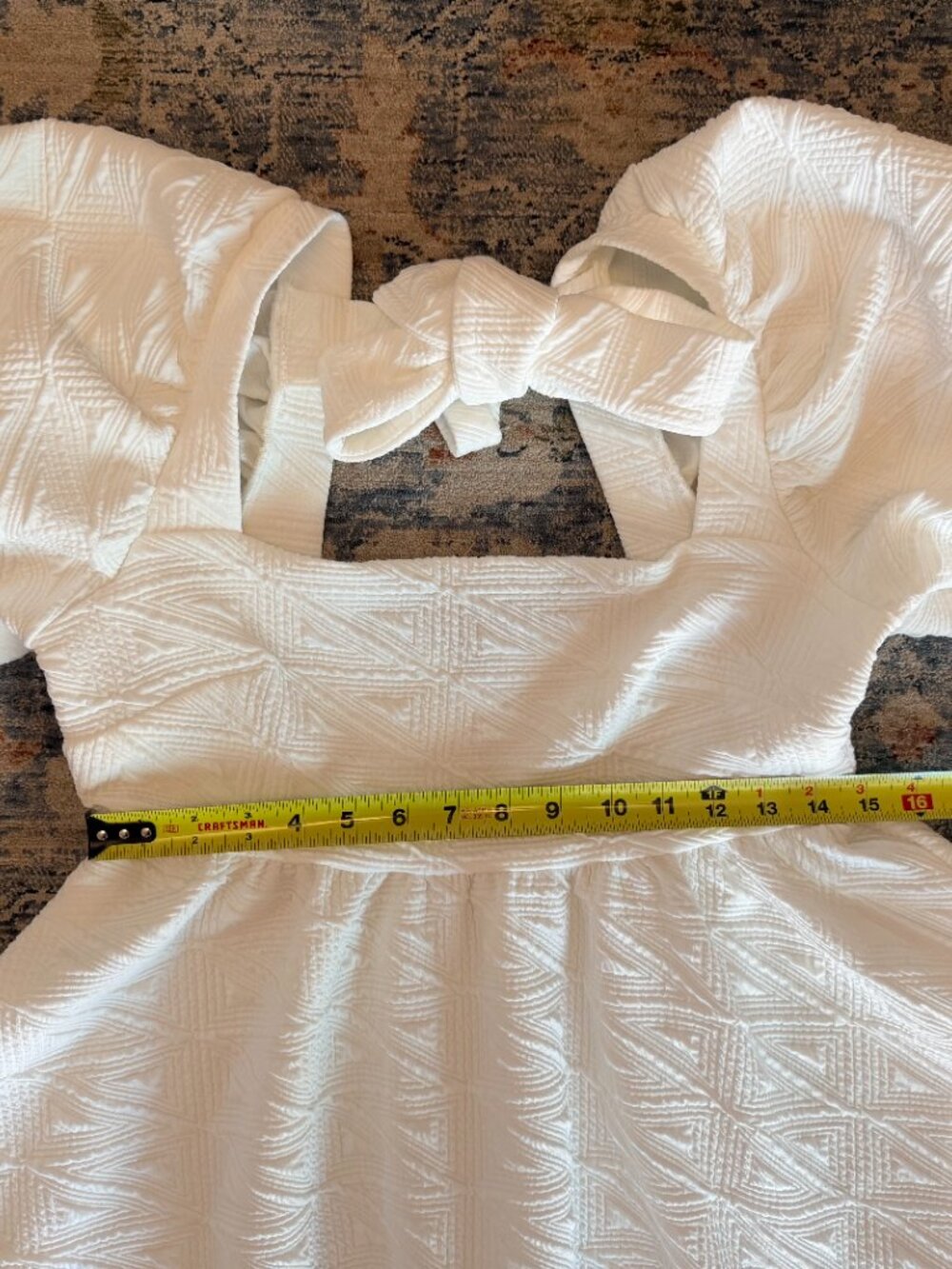 Free People Violet Puff Sleeve Tie Back Mini Dress White S - Picture 3 of 7